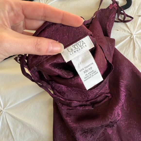 VINTAGE la SENZA rose mini lingerie slip dress - Picture 9 of 9